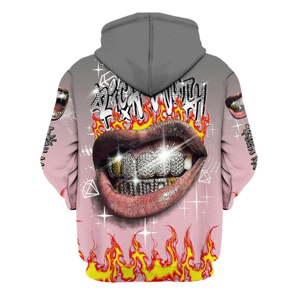 Hoodie To Match Air Max DN Pink Foam - Rich Mouth Fire Rap Retro 90s All Over Print