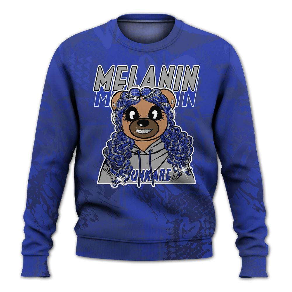 Sweatshirt To Match Air Max Plus Black Racer Blue - Pigments Bear Heart Grunge All Over Print