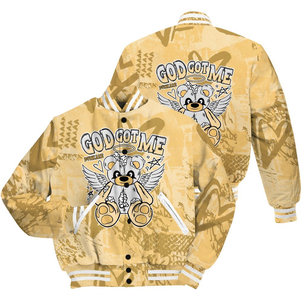Varsity Jacket To Match Pearl 6s Shirt - Gods Guides Me Bear Heart Grunge All Over Print