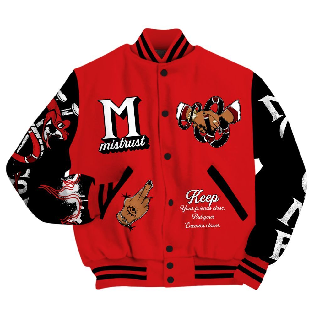 Varsity Jacket To Match Low Bred 11s Shirt, Trust No One Snake-Bite Street Style All Over Print