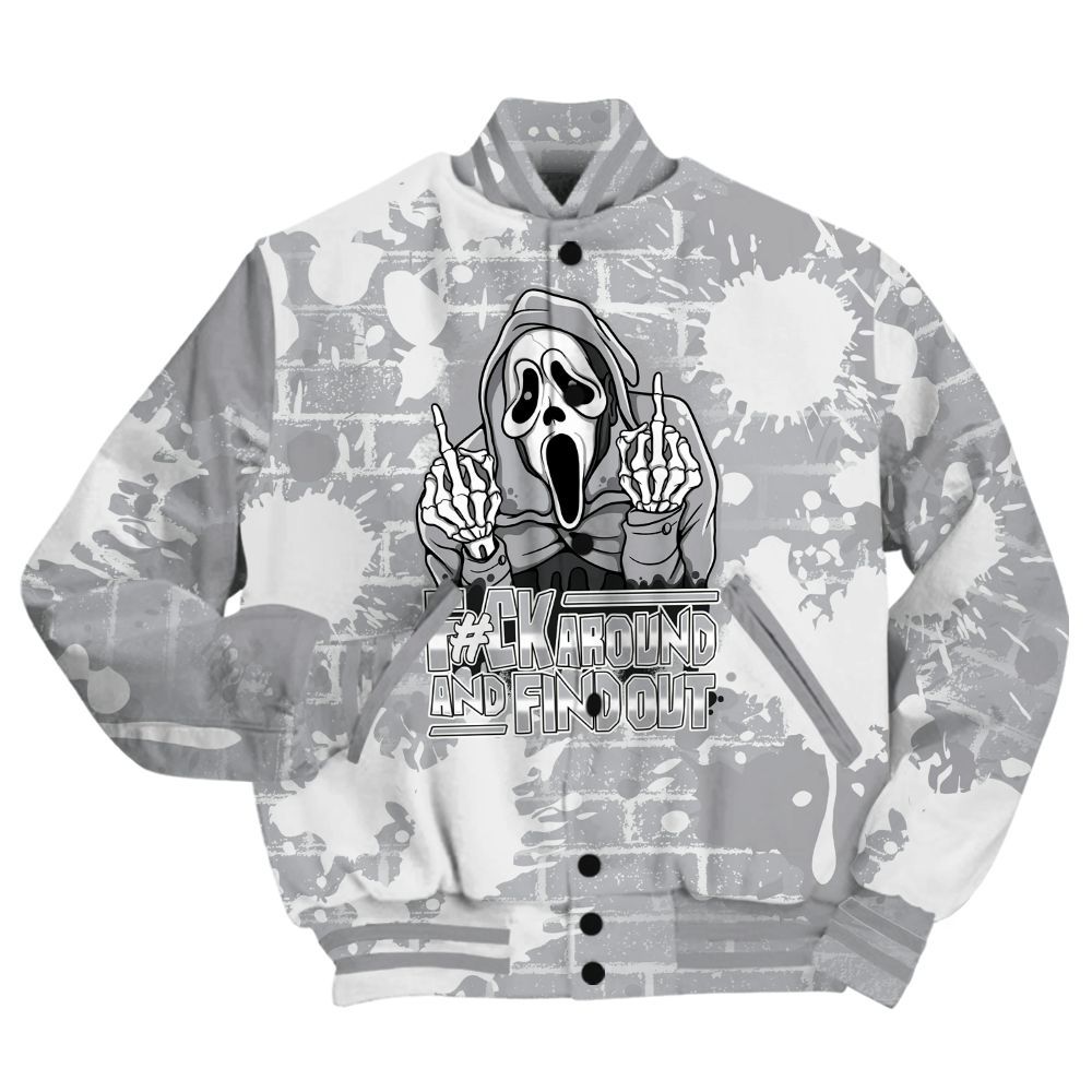 Varsity Jacket To Match Low OG Wolf Grey 1s Shirt - F#CK And Find Out Graphic Halloween All Over Print
