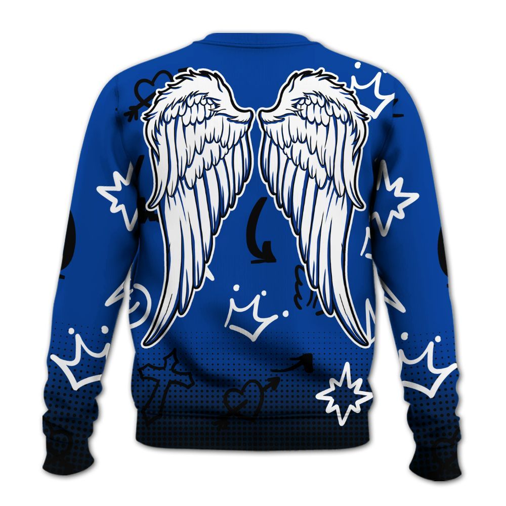 Sweatshirt To Match Hyper Royal 12s - Gods Guides Me Bear Graphics All Over Print