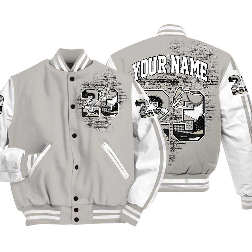 Varsity Jacket To Match Varsity Custom Name Number 23 5s, SE Sail Summer 5s Baseball - To Match Sneaker SE Sail Summer 5s Graphic Tee 1904 HDT