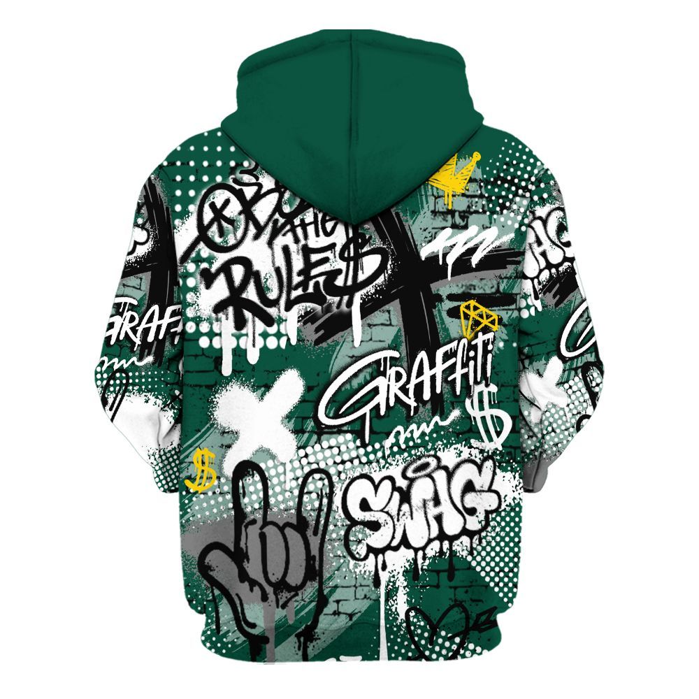 Hoodie To Match Oxidized Green 4s - True It Real Graffiti Streetwear All Over Print