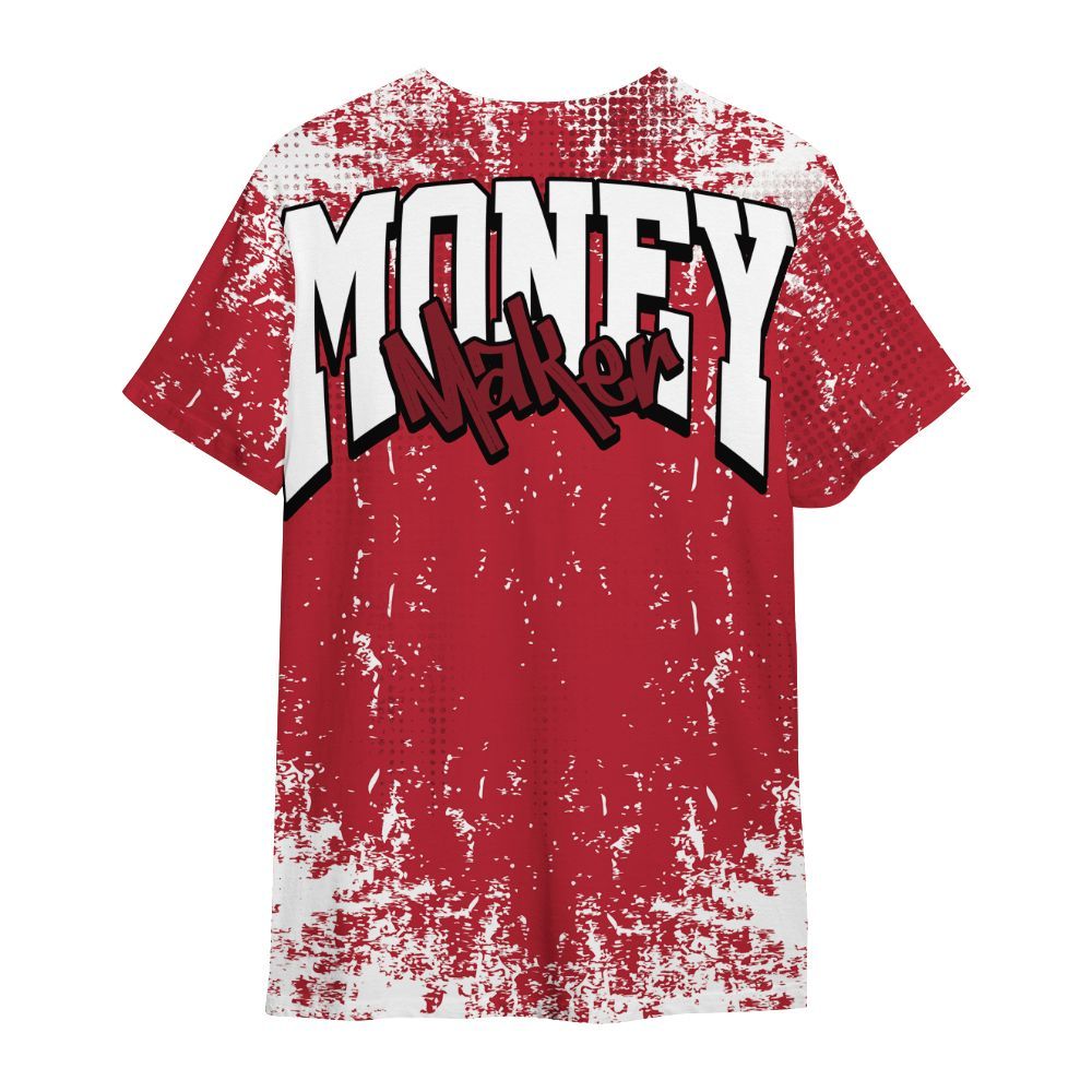 Shirt To Match Red Flint 13s - Move In Silence Money Street Retro All Over Print