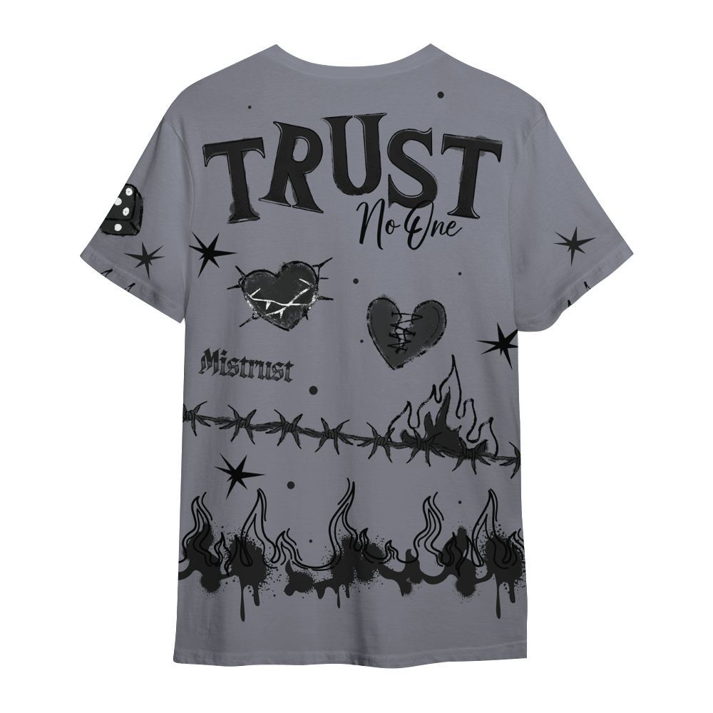 Shirt To Match Retro Black Flint 13s - Trust No One Snake-Bite Doodle Crayon All Over Print