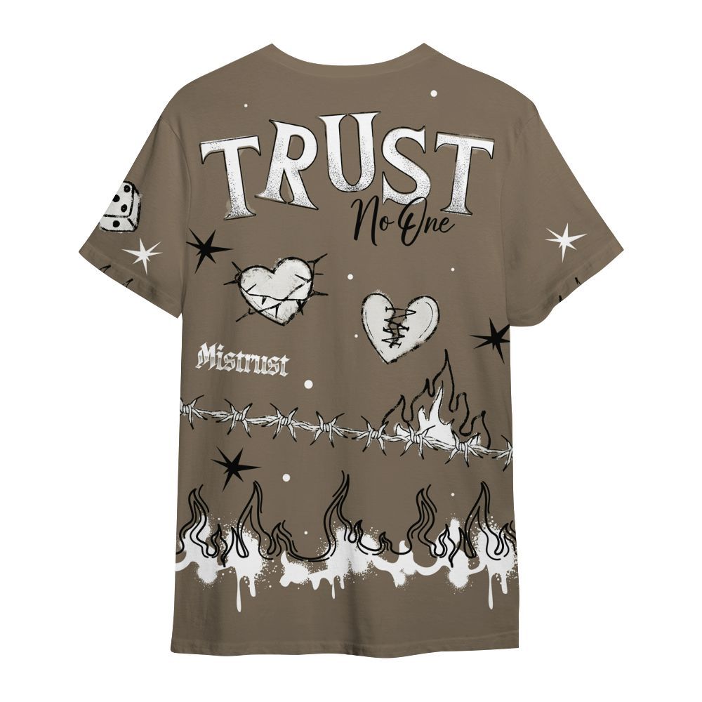 Shirt To Match Low OG Dark Mocha 1s - Trust No One Snake-Bite Doodle Crayon All Over Print