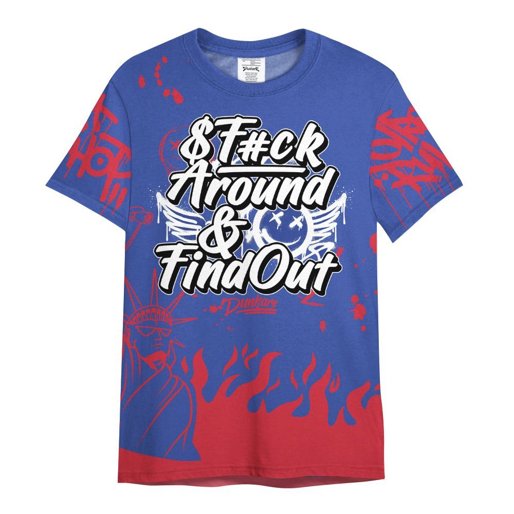 Shirt To Match Air Griffey Max USA Red White Blue 1s - Graphic Fck Around Find Out All Over Print