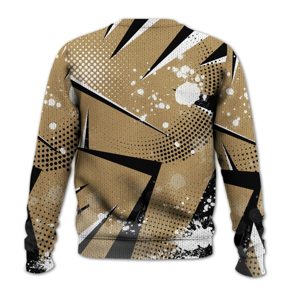 Knitted Sweater To Match High OG Black Metallic Gold 1s - Poly Trust No One Dripping