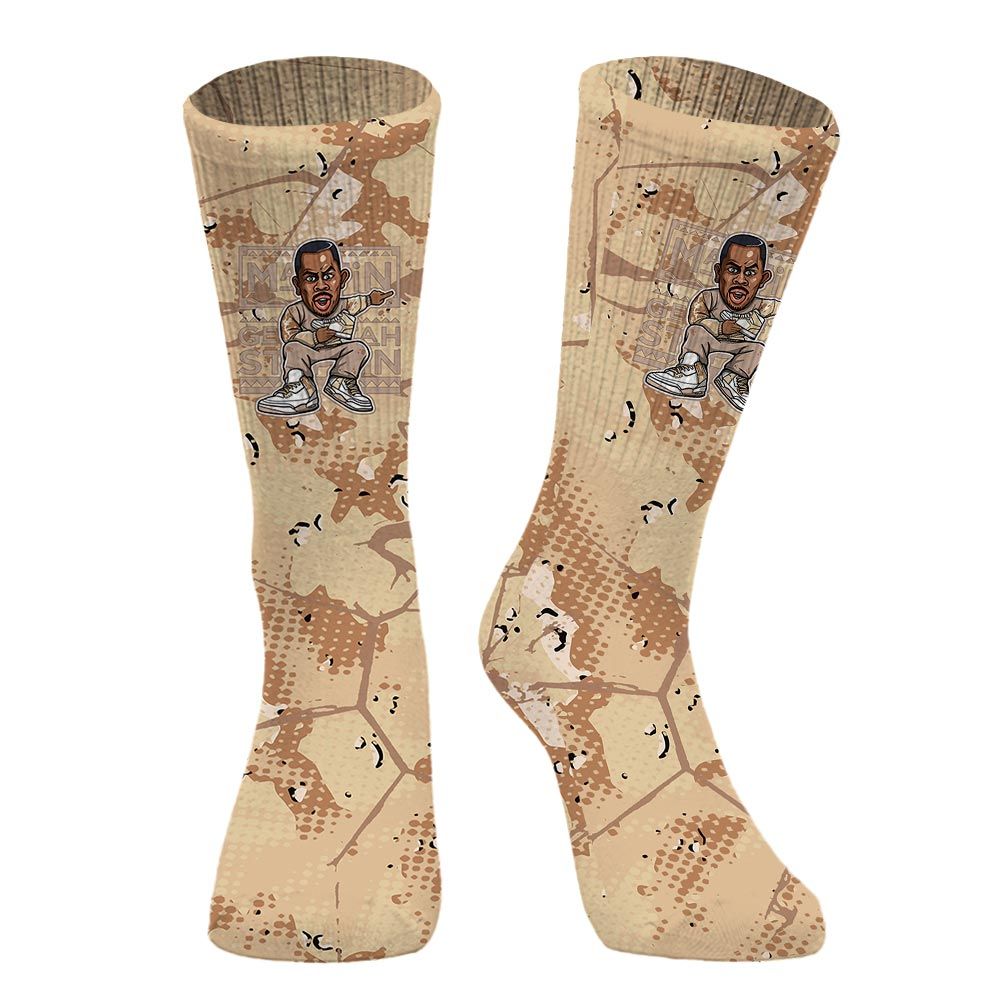 Sock To Match Desert Camo 3s - Get Tag Sneakers Steppin' Graphic