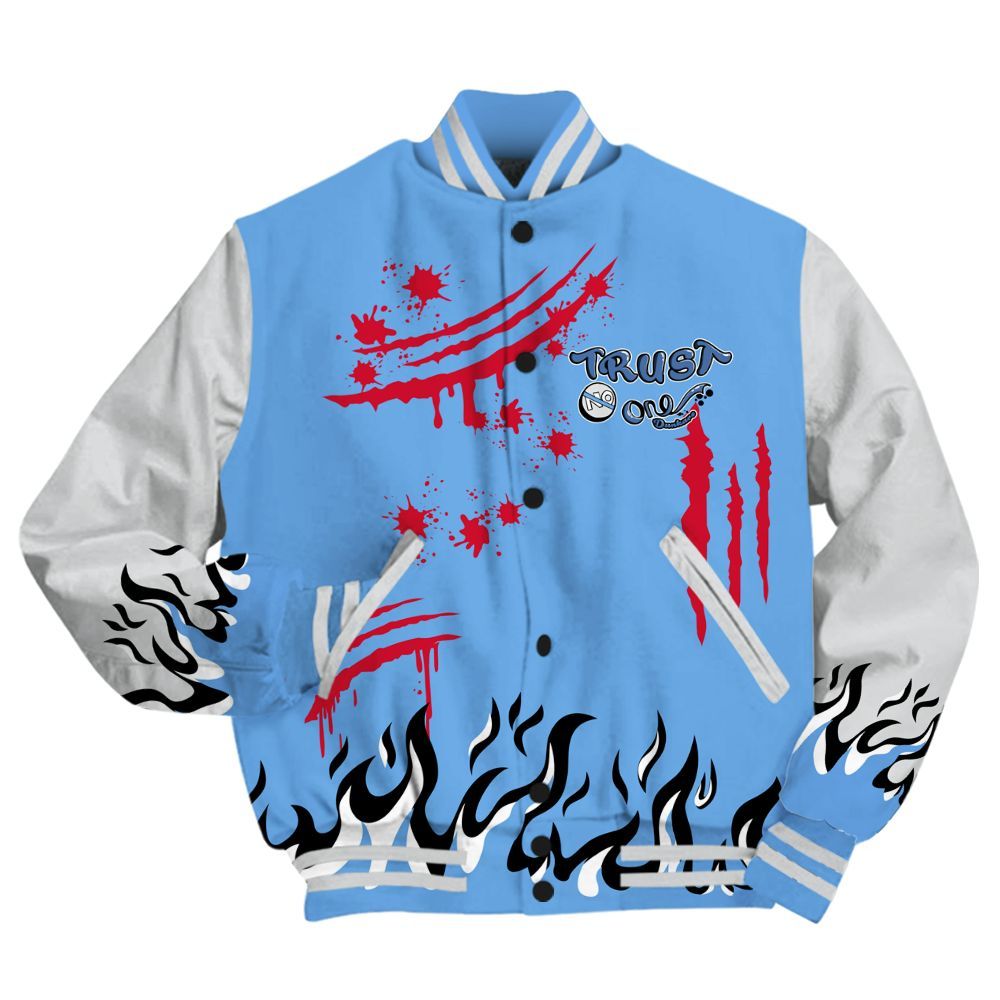 Varsity Jacket To Match University Blue 6s - Graphic Trust No One All Over Print