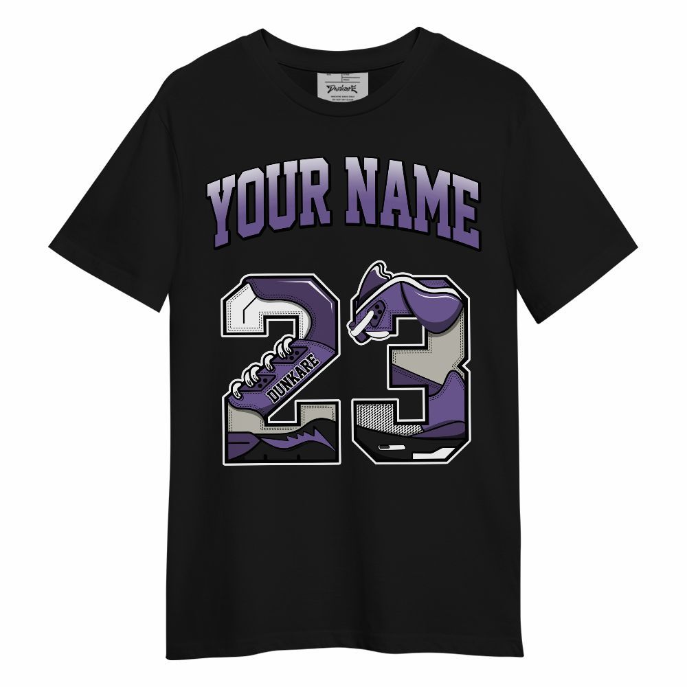 Shirt To Match Dunk Low Black Raspberry Custom Name Number 23 5s Unisex Shirt