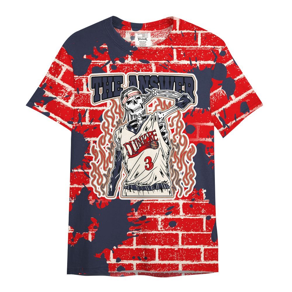 Shirt To Match Low OG Howard University 1s - Allen Answer Skeleton Brick All Over Print