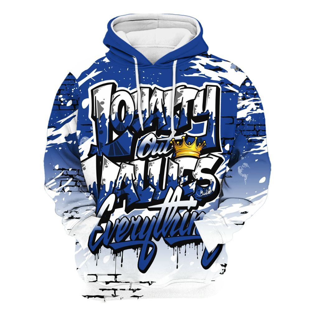 Hoodie To Match Air Foamposite One Royal - Values Of Loyalty Drip All Over Print