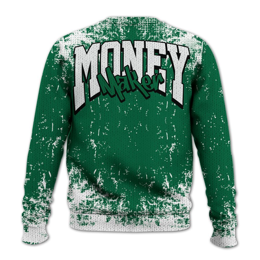 Knitted Sweater To Match Pine Green 4s - Move In Silence Money Street Retro