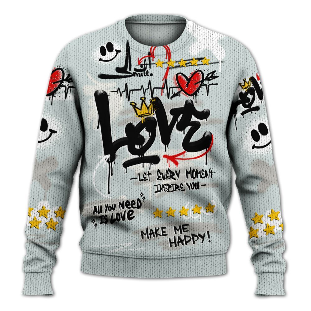 Sweater To Match Book Moss Point 1s - Happy Love Beats Graffiti Graphic