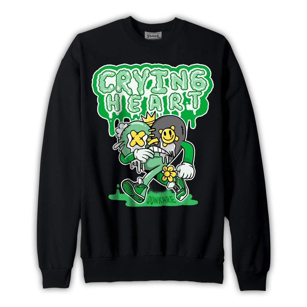 Sweatshirt To match Lucky Green 5s Sweatshirt - Crying Broken Heart Graphic Graphic