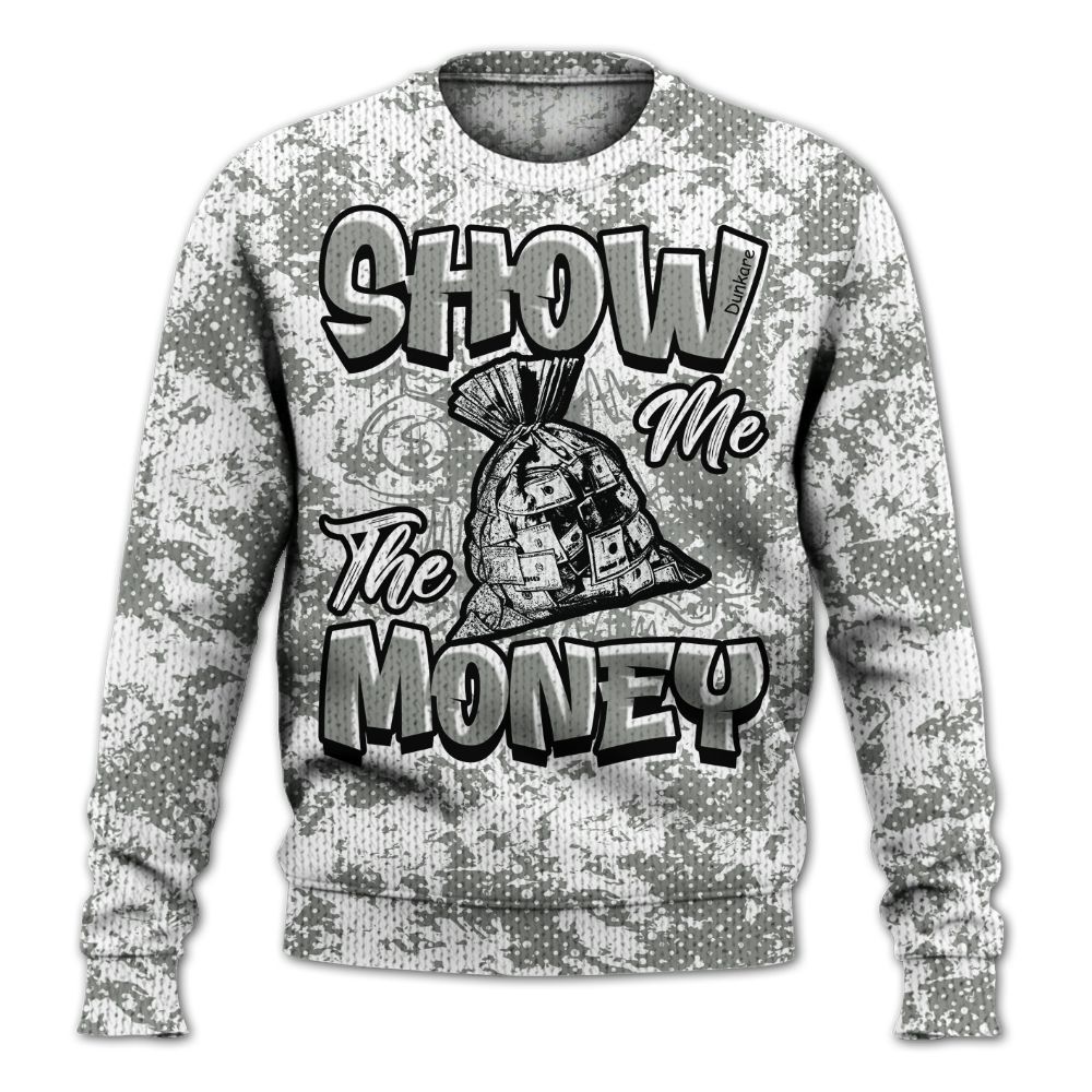 Knitted Sweater To Match Paris Cement Grey 4s - Show Me The Money Retro