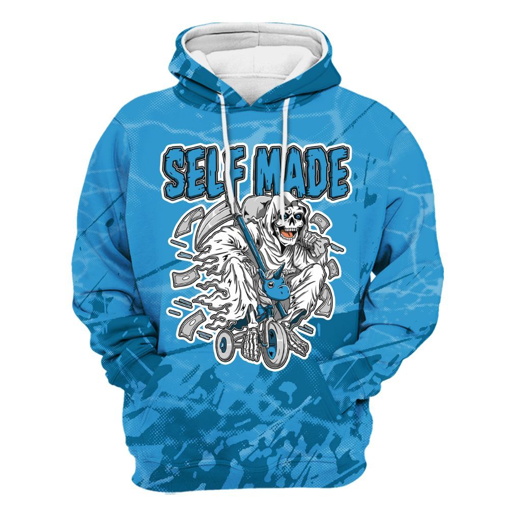 Hoodie To Match Powder Blue 9s - Self Make Skeleton Profound All Over Print