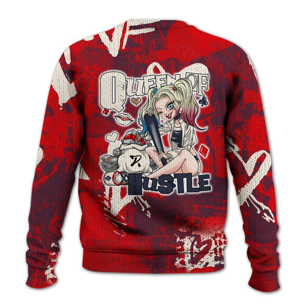 Knitted Sweater To Match Low OG Howard University 1s - Hustles Quiinn Heart Grunge