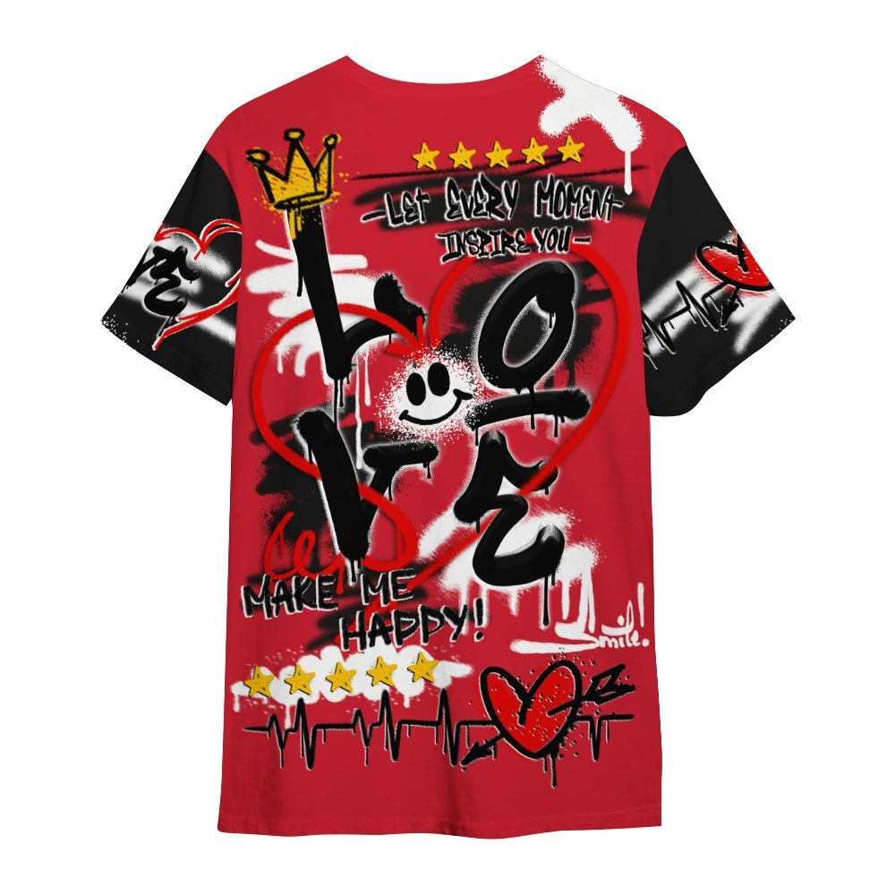 Shirt To Match Flight Club 4s - Happy Love Beats Graffiti Streetwear All Over Print