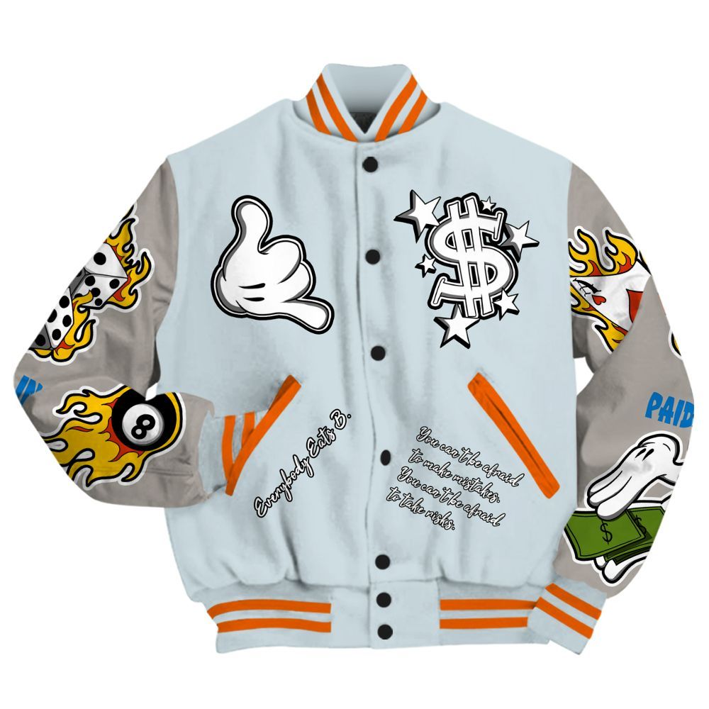 Varsity Jacket To Match Retro High OG Alaska 1s - Everybody Paid In Full Graphic All Over Print