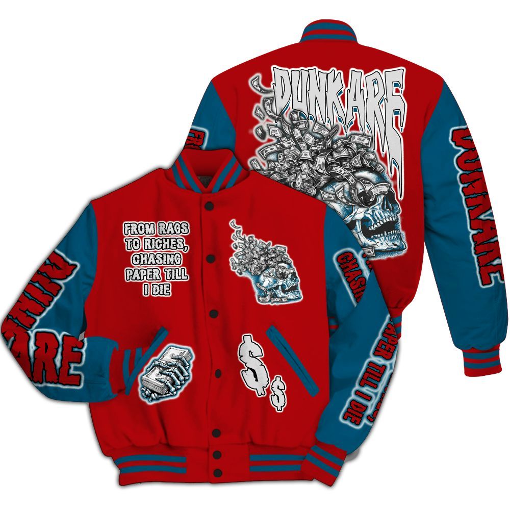 Varsity Jacket To Match OG Varsity Red 17s - From Rags To Riches All Over Print