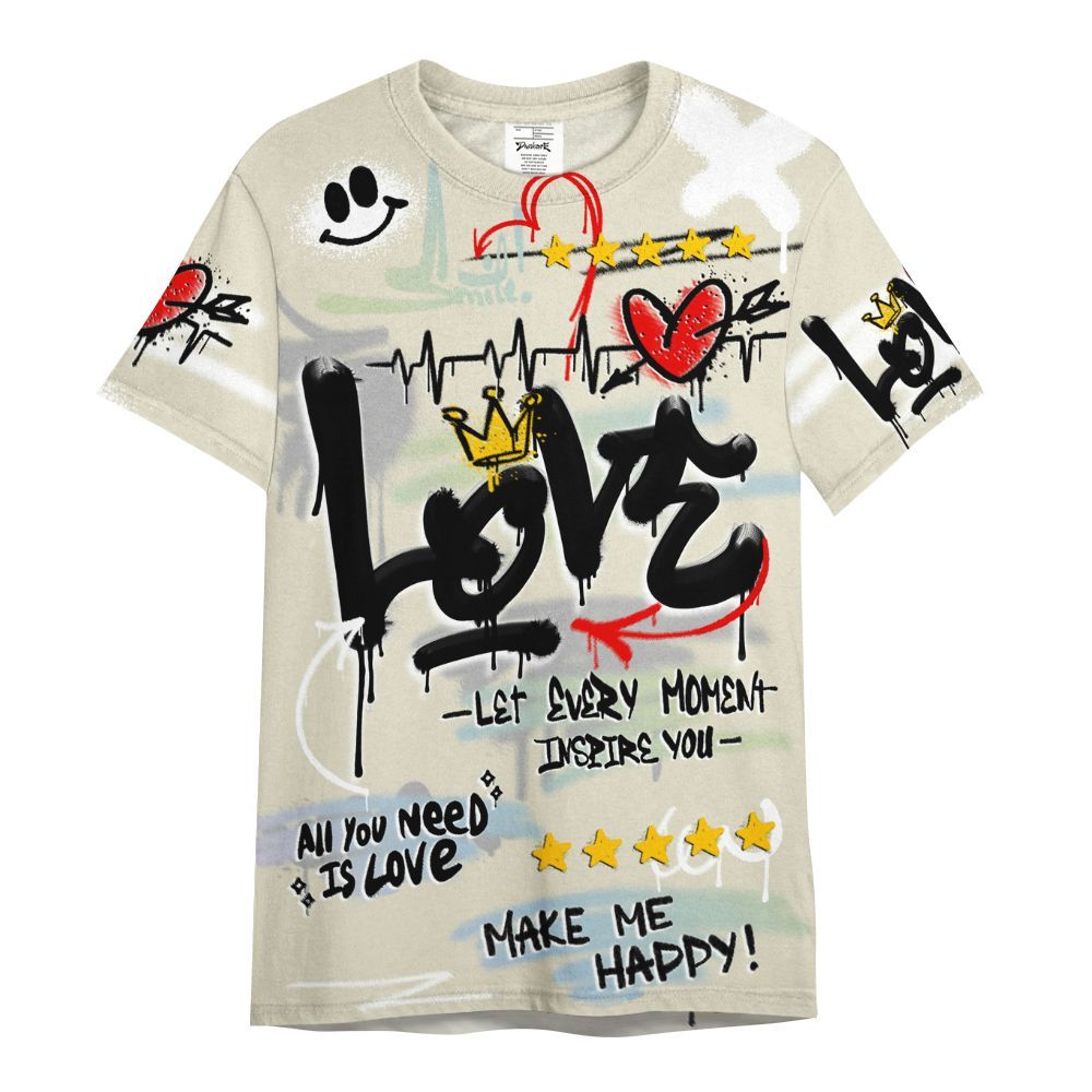 Shirt To Match Joins Year Of The Snake 5s - Happy Love Beats Graffiti Streetwear All Over Print