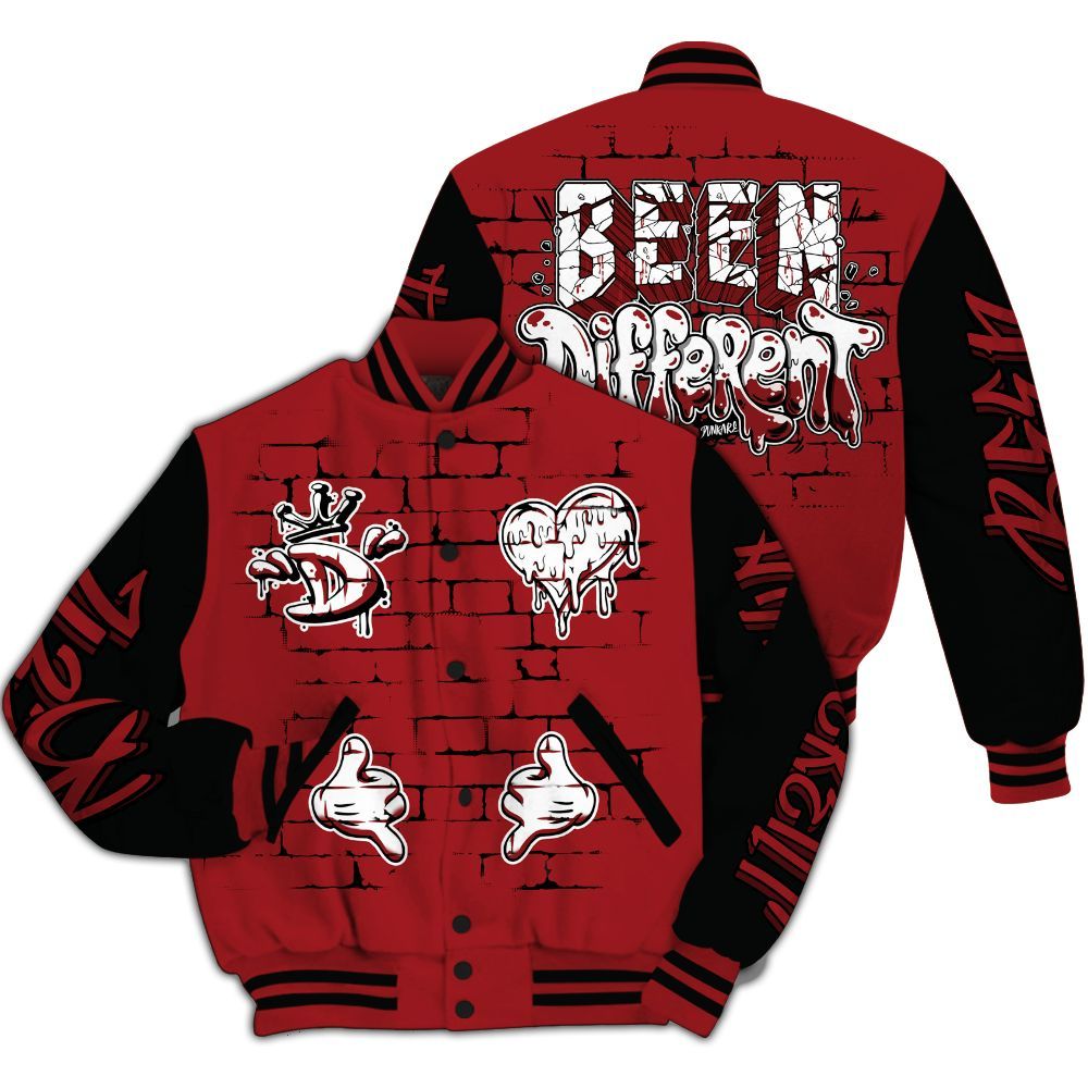 Varsity Jacket To Match Alternate Flu Game 12s - Been Different Grunge Graffiti All Over Print