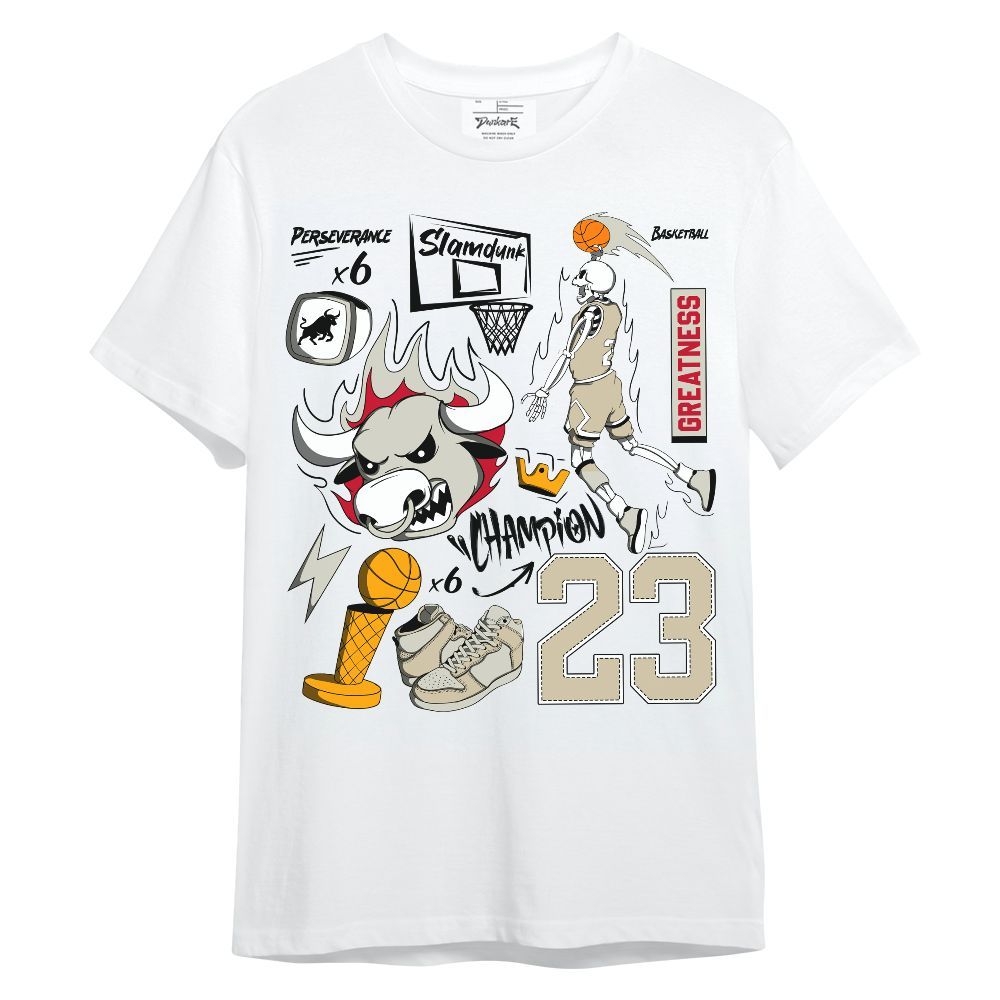 Shirt To Match El Grito 5s - 23 Doodle Basketball Legend Skeleton Unisex Shirt