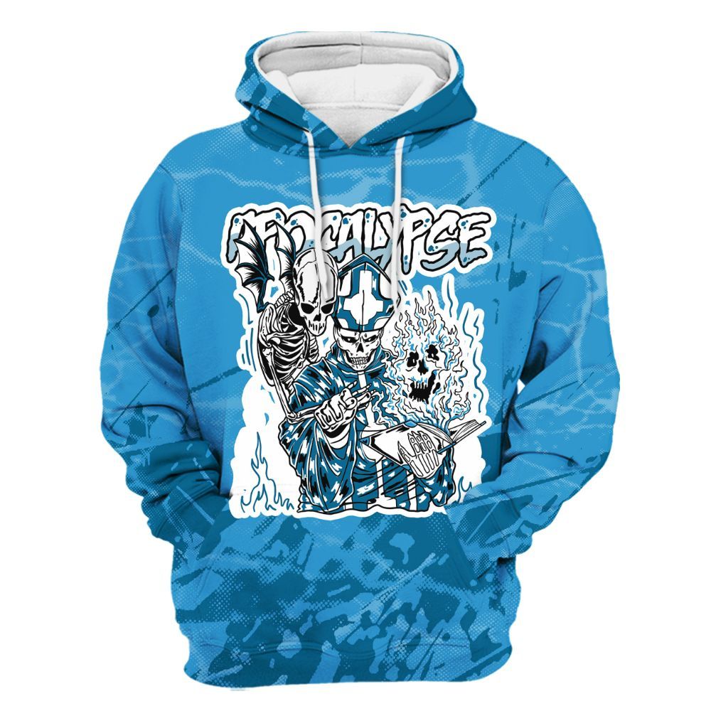 Hoodie To Match Powder Blue 9s - Apocalypse Skeleton Profound All Over Print