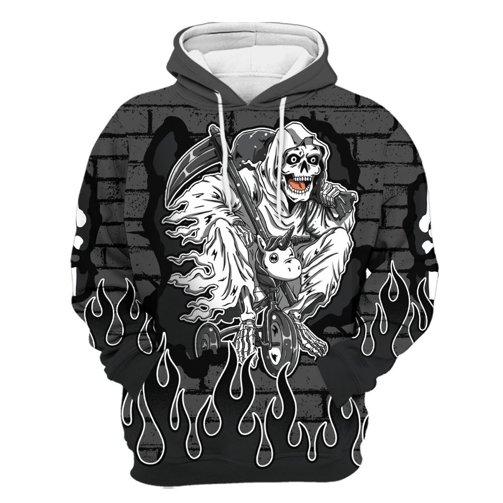 Hoodie To Match Fear 4s - Self Make Skeleton Crashed All Over Print