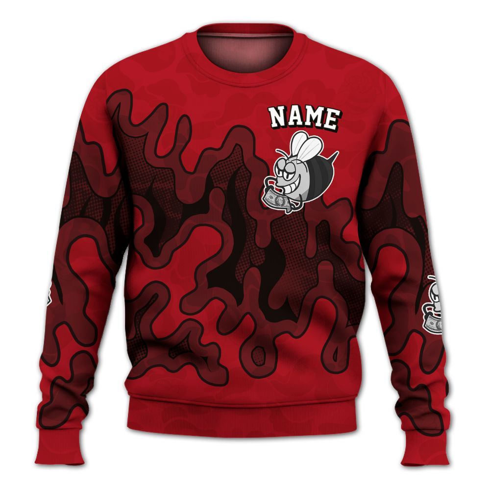 Sweatshirt To Match Bred Velvet 11s - No Day Off Graphic Custom Name All Over Print