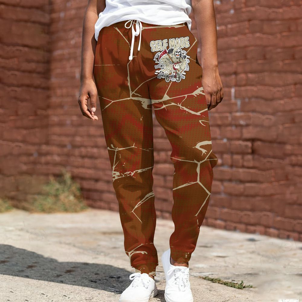 Sweatpant To Match Archaeo Brown 5s - Self Made Skeleton Crack All Over Print