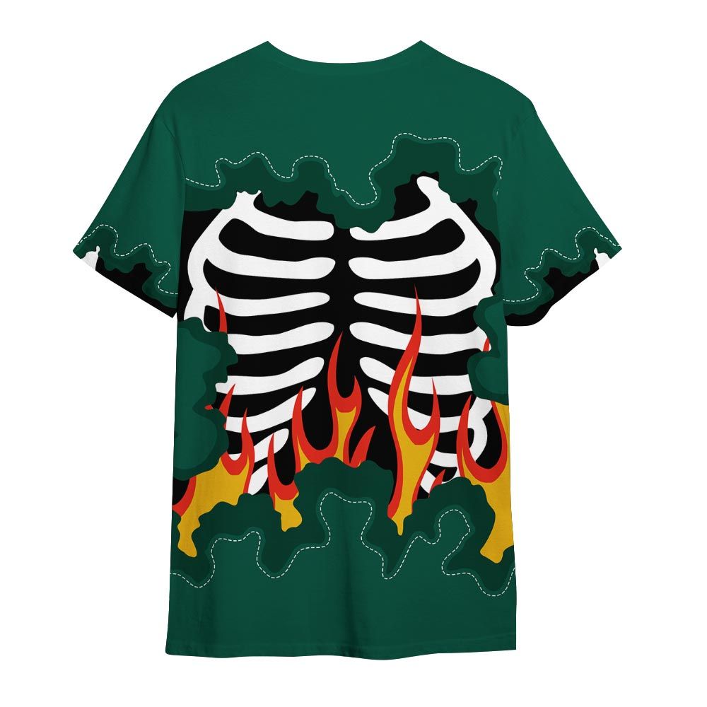 Shirt To Match Oxidized Green 4s - G.O.A.T 23 Skeleton Flame Shirt Outfit