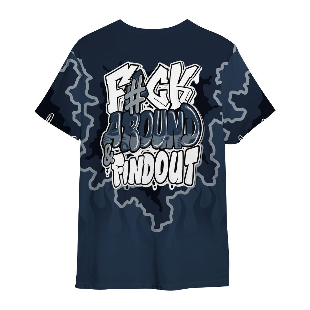 Shirt To Match White Midnight Navy 6s - F Around Find Out Graphic Trapped All Over Print