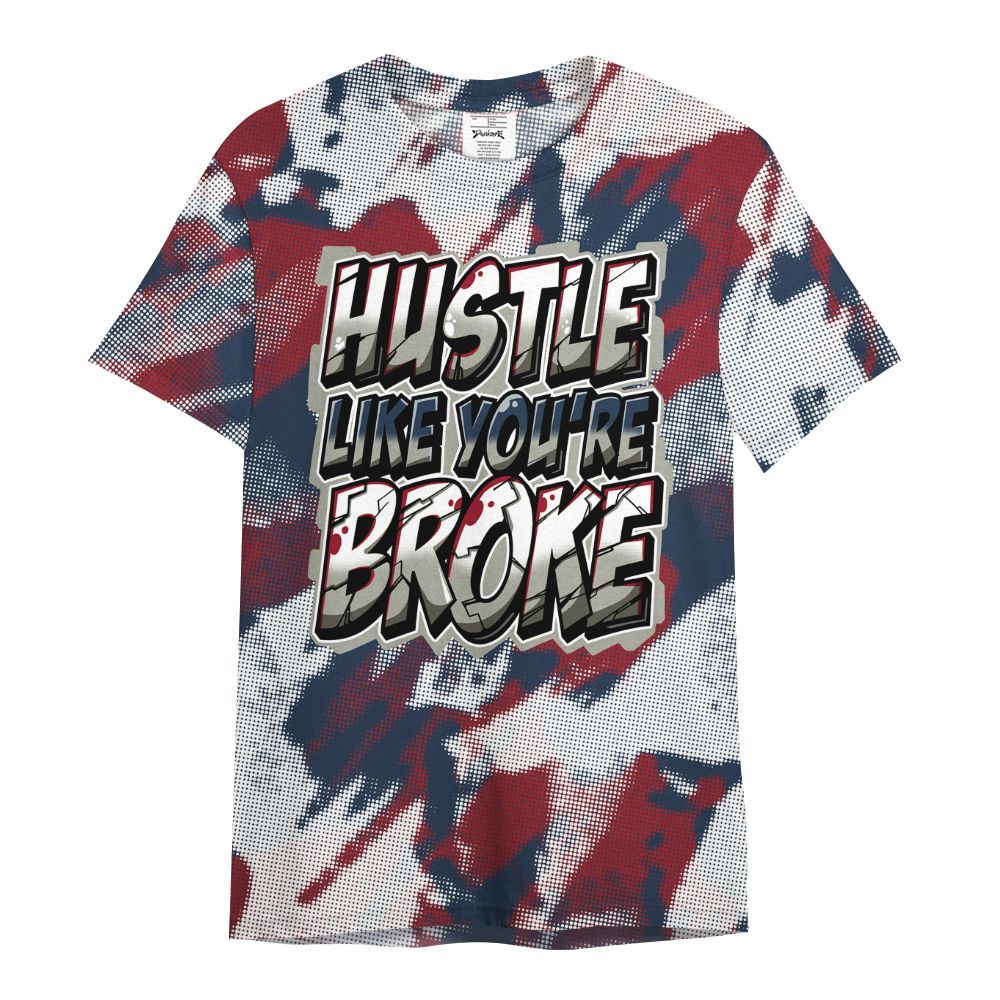 Shirt To Match Navy Blue 2024 6s - Hustles Like Broke Abstract All Over Print