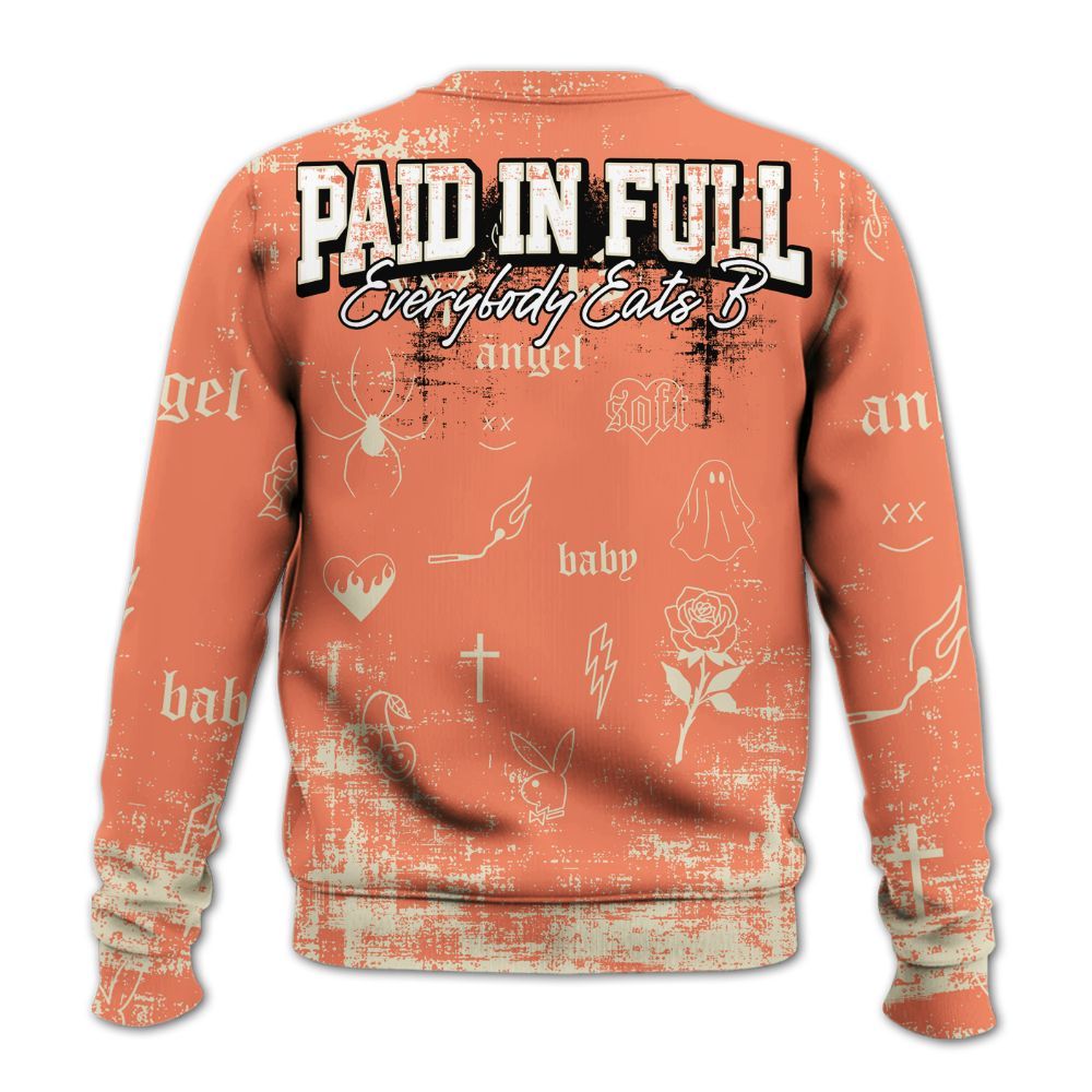Sweatshirt To Match DJ Khaled Crimson Bliss 5s - Paid In Full Money All Over Print