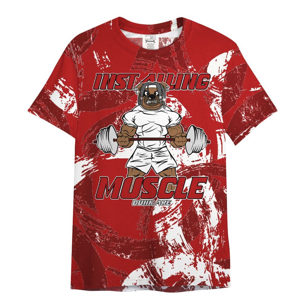 Shirt To Match Red Taxi 12s - Installing Muscle Bear Circle Slpash All Over Print
