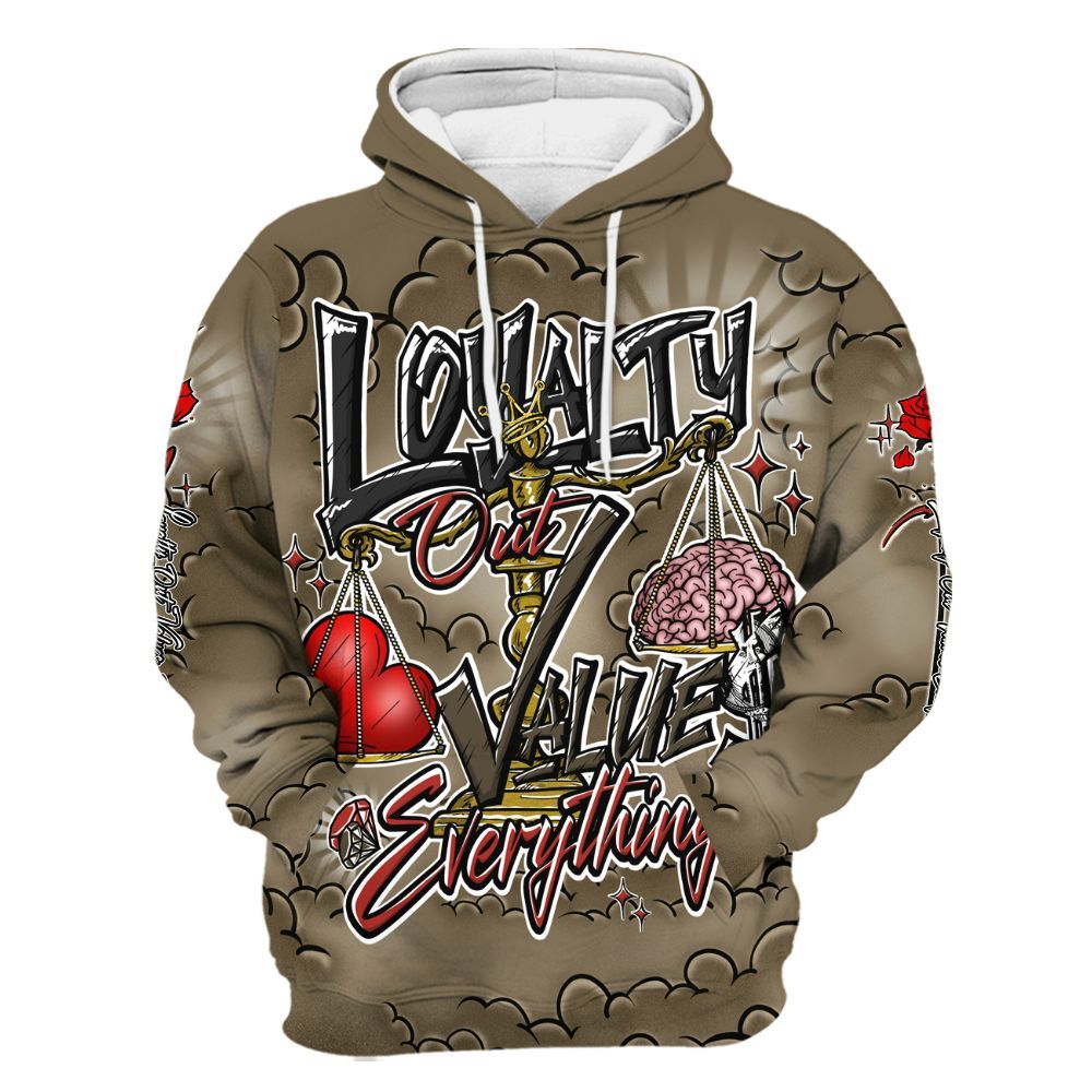 Hoodie To Match Olive 9s - Loyalty Wins Everything All Over Print