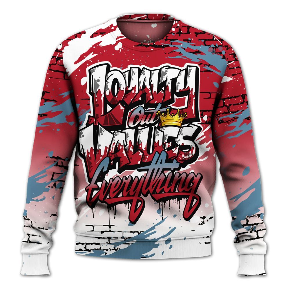 Sweatshirt To Match Retro Raging Bull 5s - Values Of Loyalty Drip All Over Print