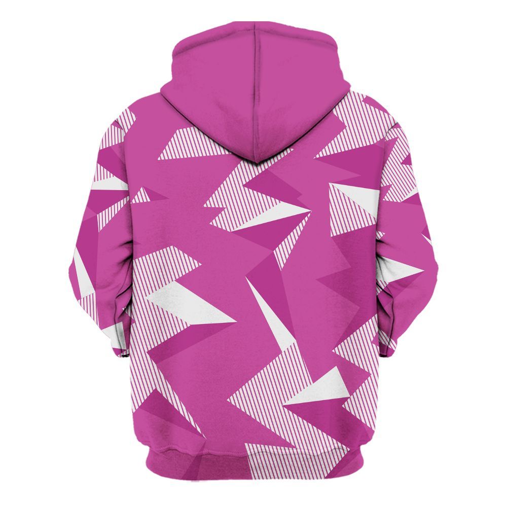 Hoodie To Match Dunk Low Active Fuchsia - Geometric Camouflage Pattern All Over Print