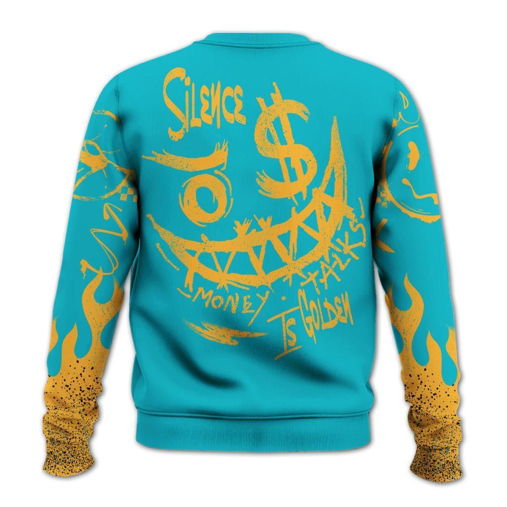 Sweatshirt To Match Retro Aqua 5s - Mouth Burning Street Style All Over Print