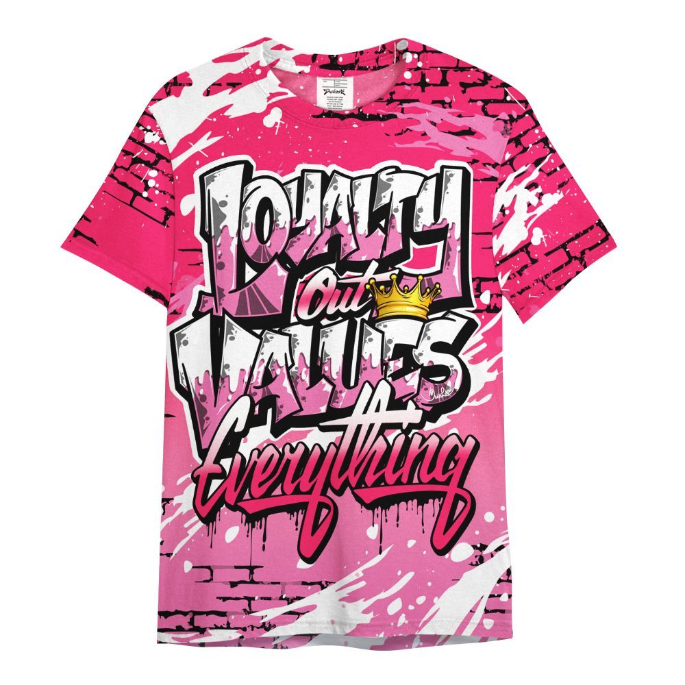 Shirt To Match Air VaporMax Plus Triple Pink - Values Of Loyalty Drip All Over Print