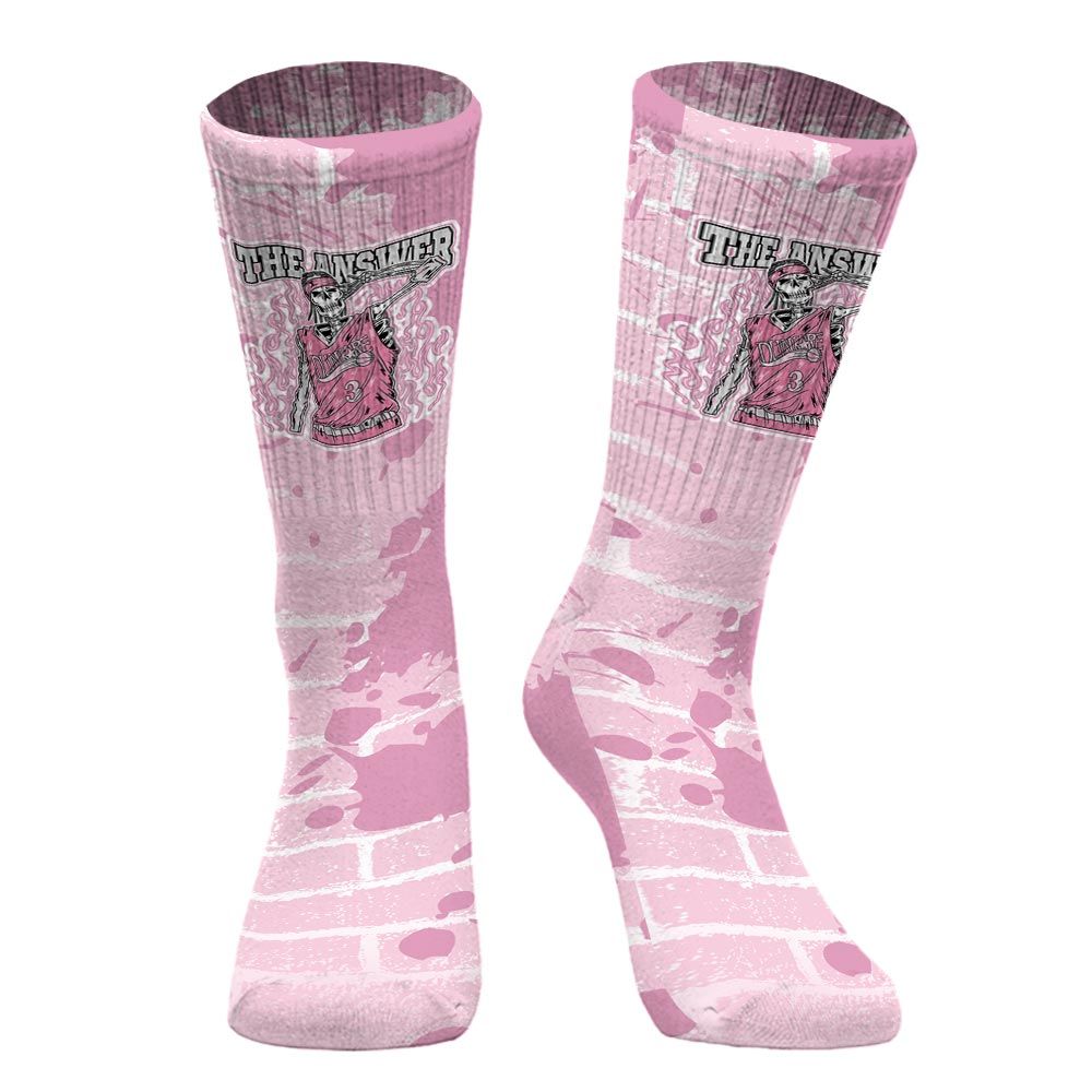 Sock To Match Orchid 4s - Allen Answer Skeleton Brick