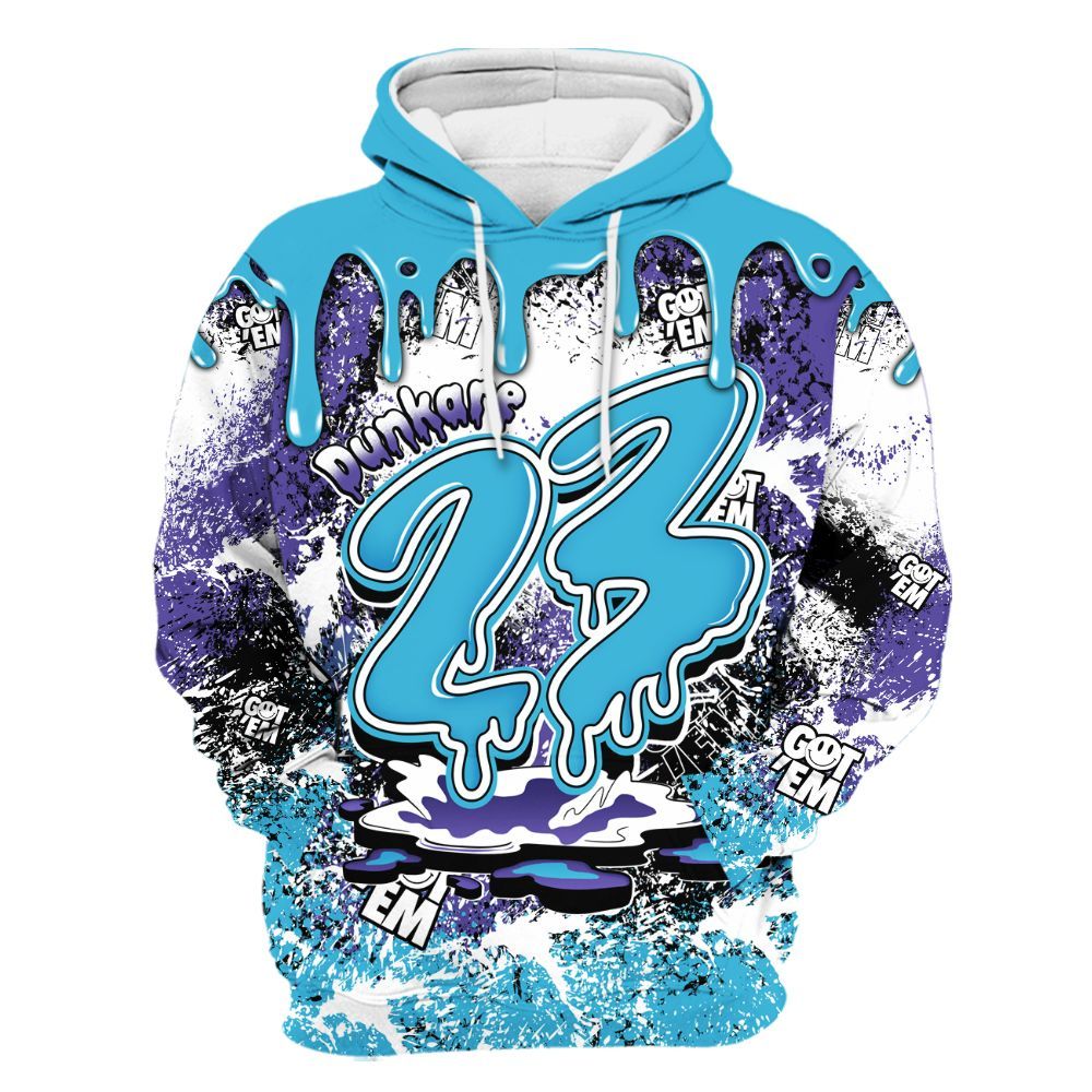 Hoodie To Match Retro Aqua 6s - Dripping 23 Drip All Over Print