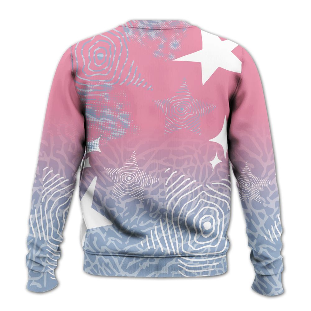 Sweatshirt To Match Denim Pink Glow 3s - Sneakerz Girlz Unique Starz All Over Print