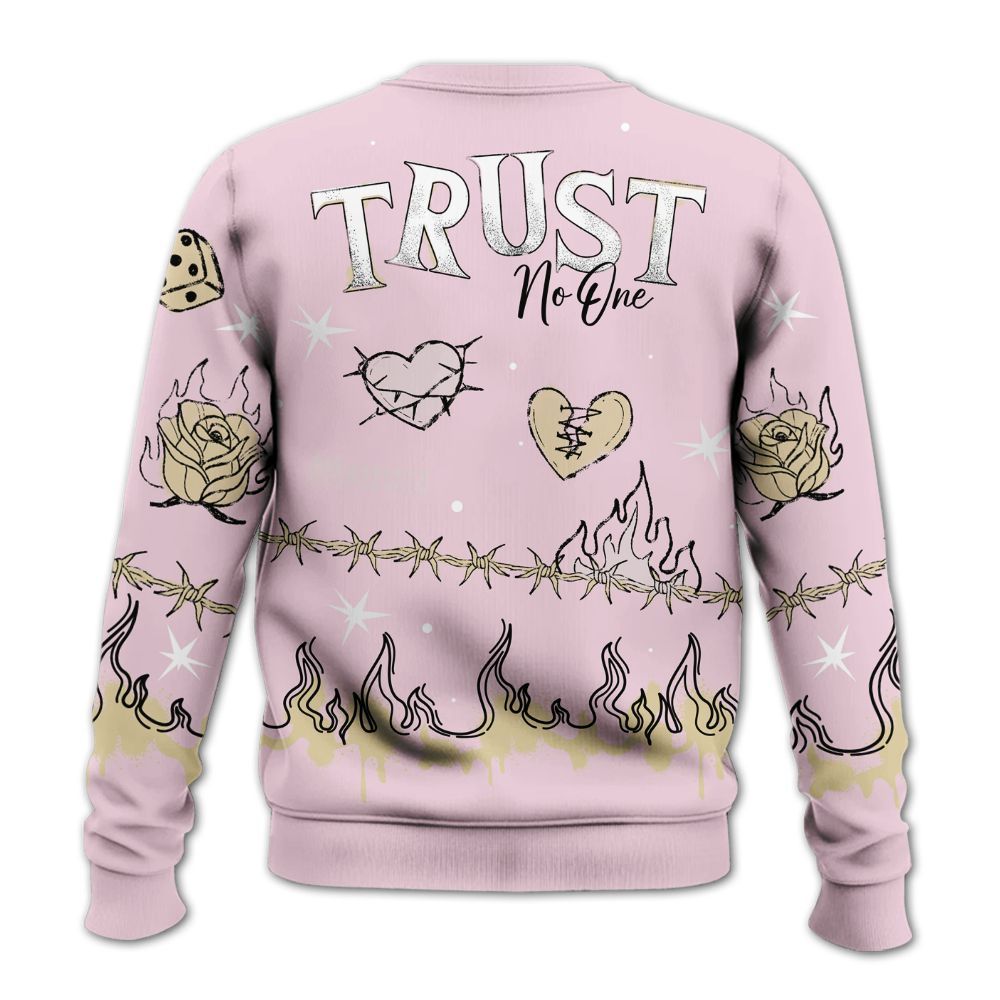 Sweatshirt To Match Denim Iced Carmine 4s - Trust No One Snake-Bite Doodle Crayon All Over Print
