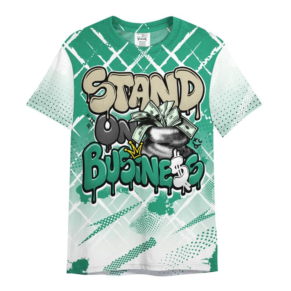 Shirt To Match Pine Green 4s - Halftone Stand Business Dripping All Over Print