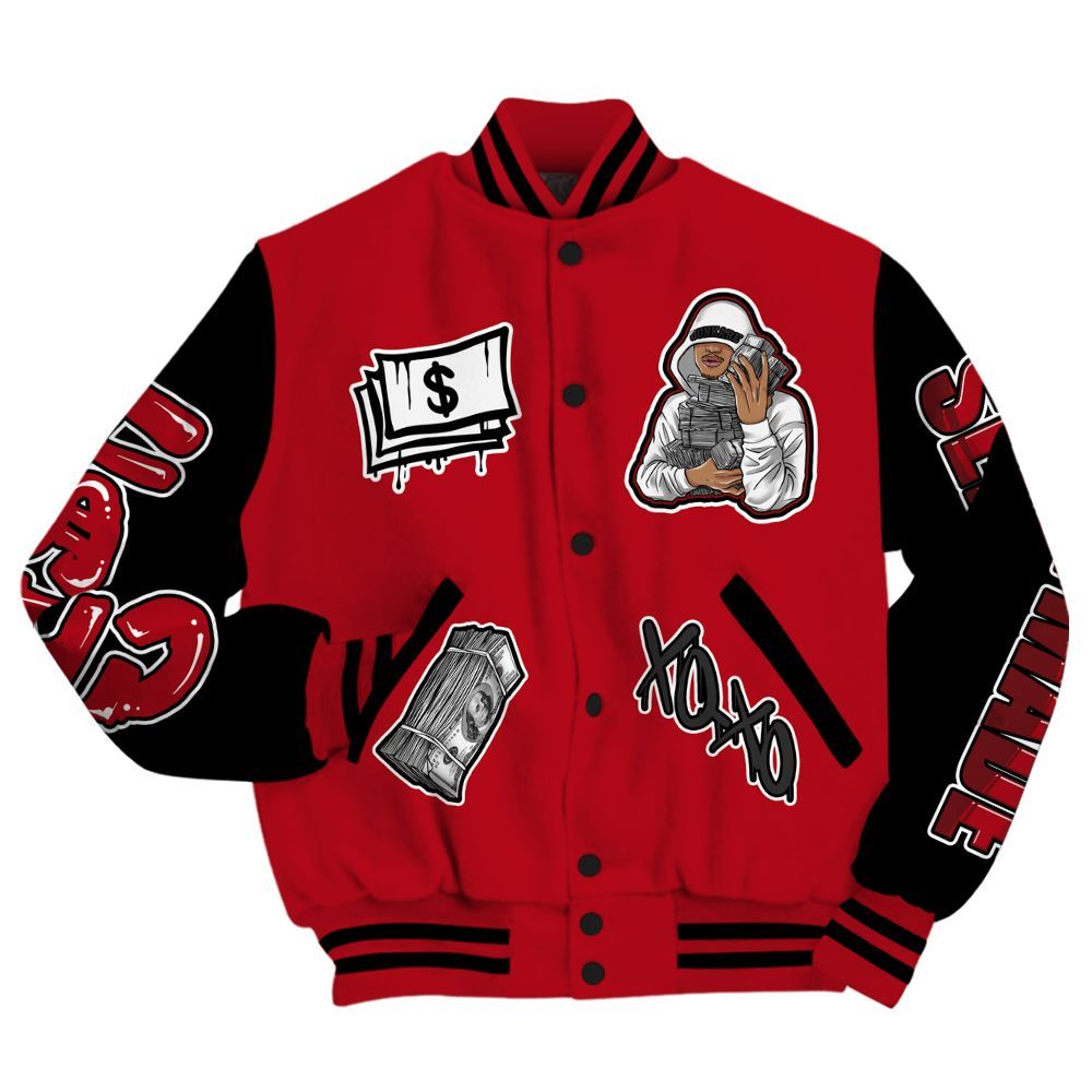 Varsity Jacket To Match Bred Velvet 11s - Selfmade Unique All Over Print